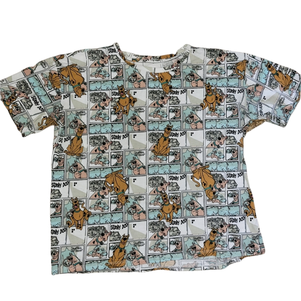 Scooby-Doo Hanna Barbera Cropped Cartoon Comic Crop Tee T Shirt sz L